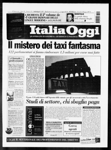 Italia oggi : quotidiano di economia finanza e politica